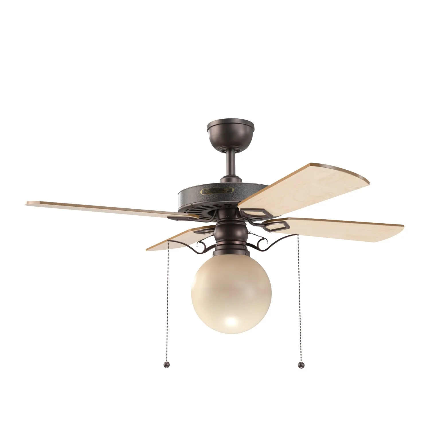 Heron Ceiling Fan With Opal Globe Shade PBR 3D Model_06